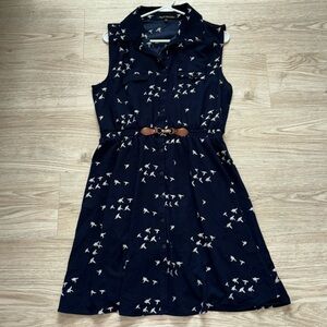 Navy Blue Button Up Dress